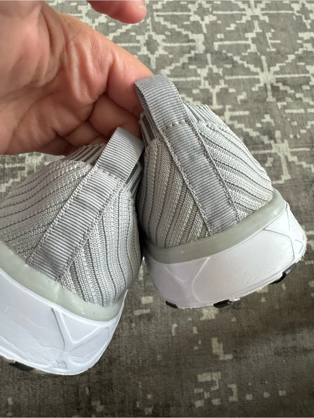 Light Gray Knit Slip-On Athletic Water Shoes Sneakers